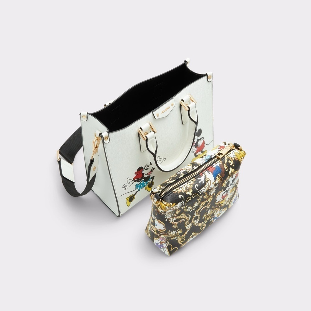 DISNEY X ALDO 100 Mickey & Minnie Handbag and Disney MULTI CHARACTER  Crossbody - Picture 2 of 14